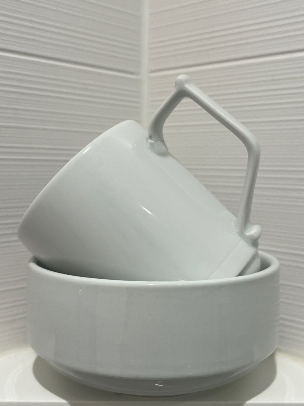 Varick Café Porcelain Bowl & Rene Orzorio Mug White Gloss Porcelain - Picture 2 of 12